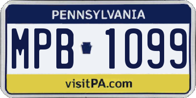 PA license plate MPB1099