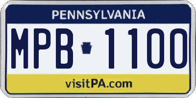 PA license plate MPB1100