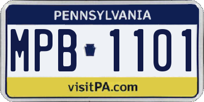 PA license plate MPB1101