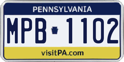 PA license plate MPB1102