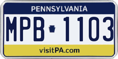 PA license plate MPB1103