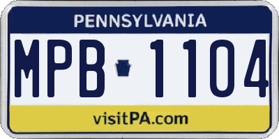 PA license plate MPB1104
