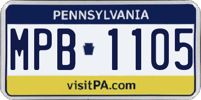 PA license plate MPB1105