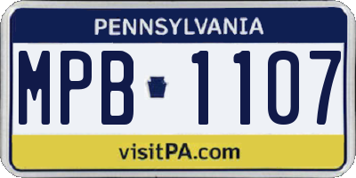 PA license plate MPB1107