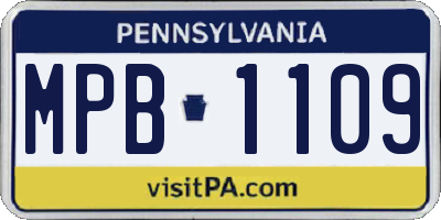 PA license plate MPB1109