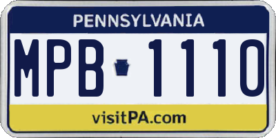 PA license plate MPB1110