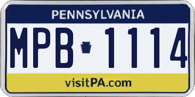 PA license plate MPB1114