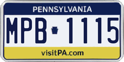 PA license plate MPB1115