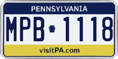 PA license plate MPB1118