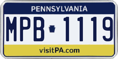 PA license plate MPB1119