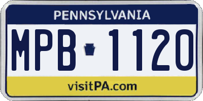 PA license plate MPB1120