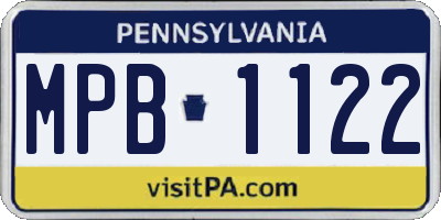 PA license plate MPB1122