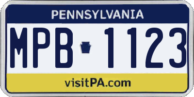 PA license plate MPB1123