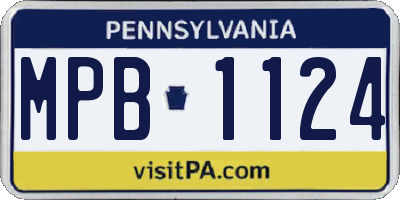 PA license plate MPB1124