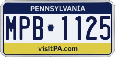 PA license plate MPB1125