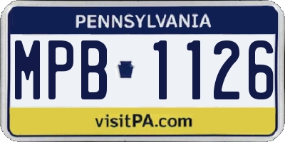 PA license plate MPB1126
