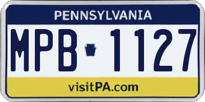 PA license plate MPB1127
