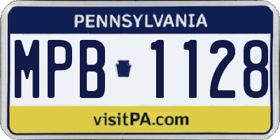 PA license plate MPB1128