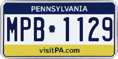 PA license plate MPB1129