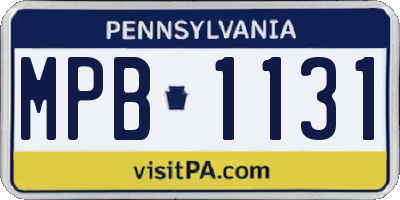 PA license plate MPB1131