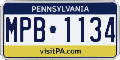 PA license plate MPB1134