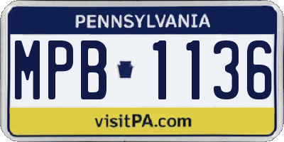 PA license plate MPB1136