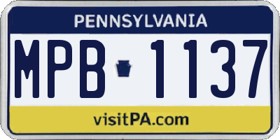 PA license plate MPB1137