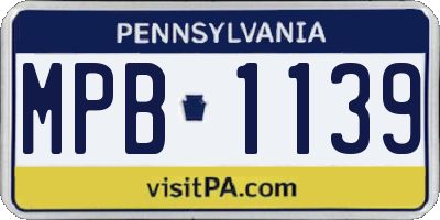 PA license plate MPB1139