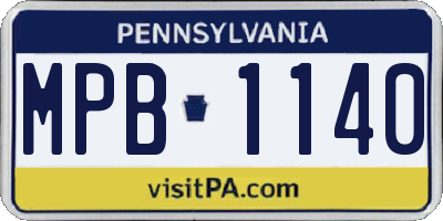 PA license plate MPB1140