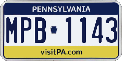 PA license plate MPB1143