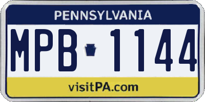 PA license plate MPB1144
