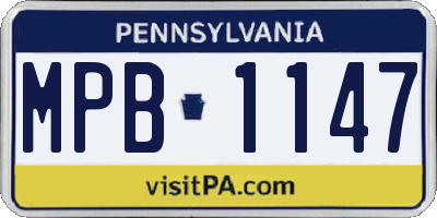 PA license plate MPB1147