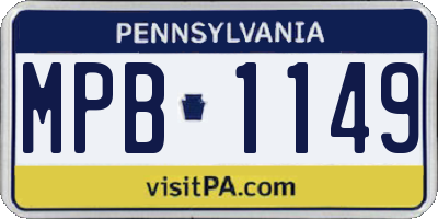 PA license plate MPB1149