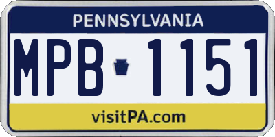 PA license plate MPB1151