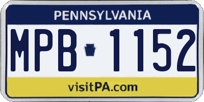 PA license plate MPB1152