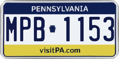 PA license plate MPB1153
