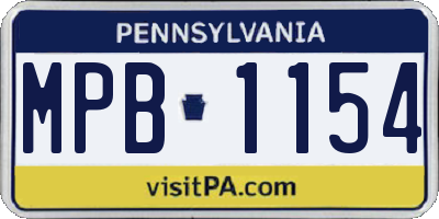PA license plate MPB1154