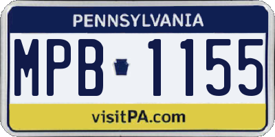 PA license plate MPB1155