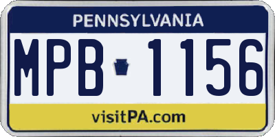 PA license plate MPB1156
