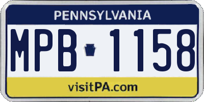 PA license plate MPB1158