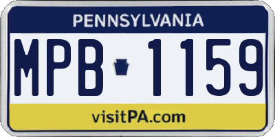 PA license plate MPB1159