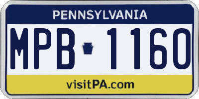 PA license plate MPB1160