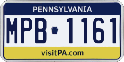 PA license plate MPB1161