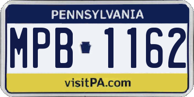 PA license plate MPB1162