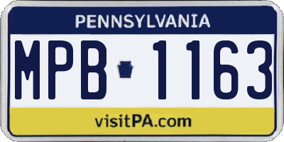 PA license plate MPB1163