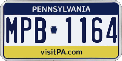 PA license plate MPB1164