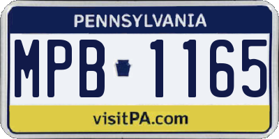 PA license plate MPB1165