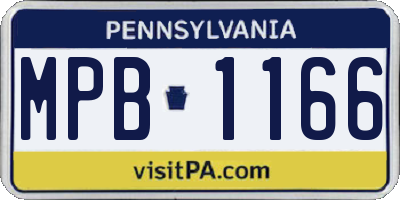 PA license plate MPB1166
