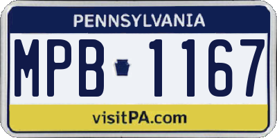 PA license plate MPB1167