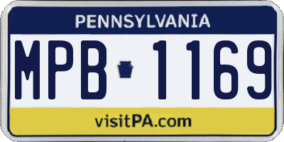 PA license plate MPB1169